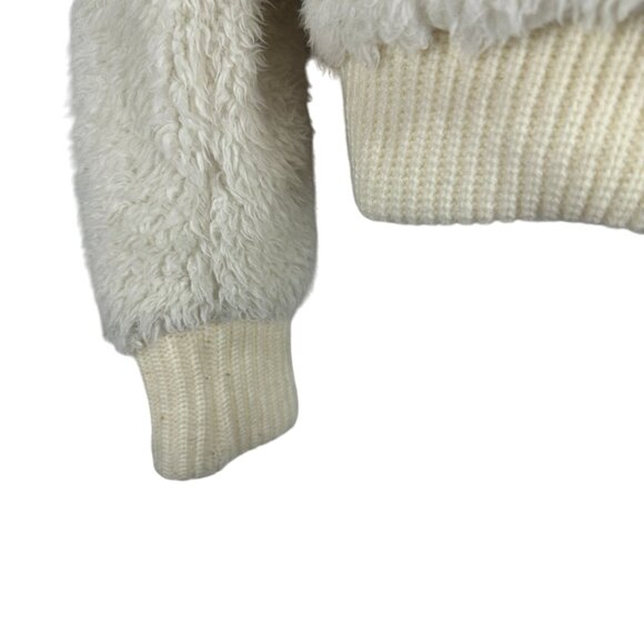 Empyre Women's Fuzzy Full Zip Hooded Jacket Size M White - Picture 4 of 8